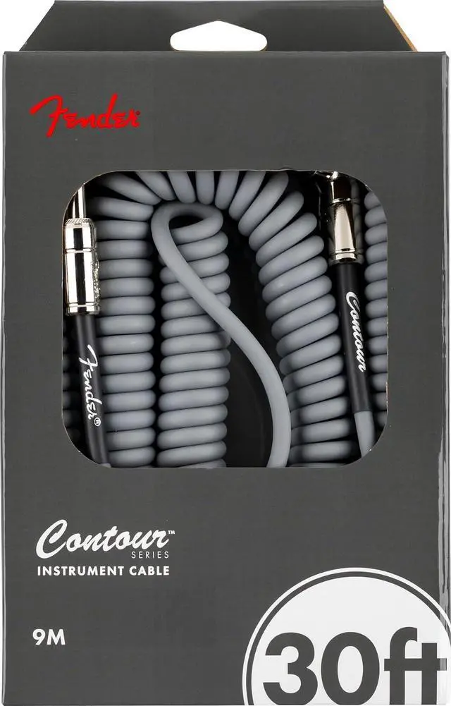 Alt view image 3 of 3 - Contour Coiled Instrument Cable, Guitar Accessories, Straight/Angle, Inca Silver, 30 ft