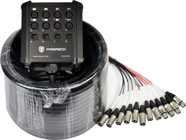 Main image of 8-Channel Low Profile XLR Send Circuit Board Snake Cables, XLR Splitter Cable for Live, Recording, Stage, Studio, 100 Feet Long