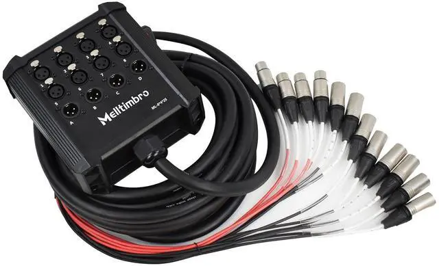 Main image of Speakers Low Profile XLR Send Circuit Board Snake Cable, XLR Splitter Cable, Small Footprint XLR Box Snake for Live, Recording, Stage, Studio, 8 Channel 4 Return 25 Feet Long