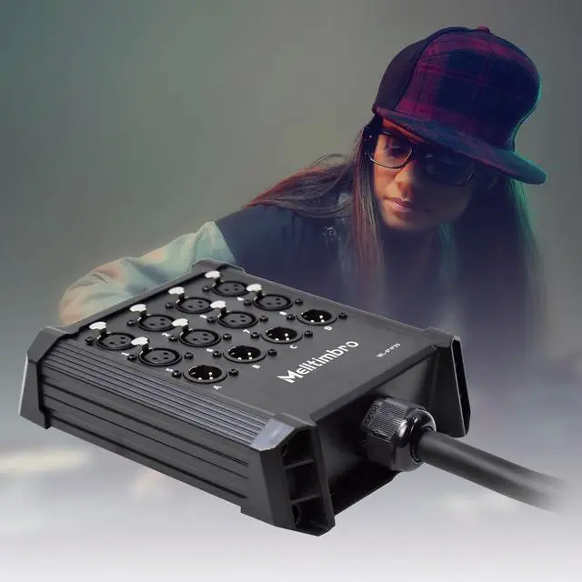 Alt view image 4 of 4 - Speakers Low Profile XLR Send Circuit Board Snake Cable, XLR Splitter Cable, Small Footprint XLR Box Snake for Live, Recording, Stage, Studio, 8 Channel 4 Return 25 Feet Long