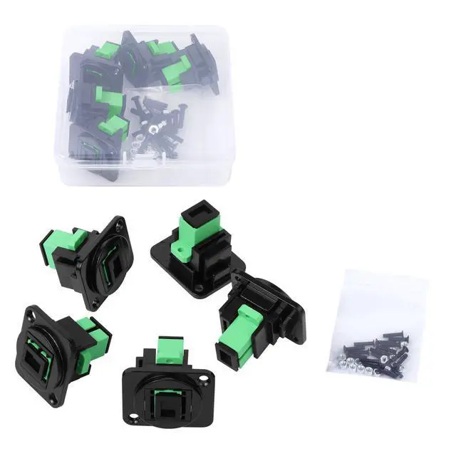 Alt view image 4 of 4 - 5pcs SC to SC APC Fiber Panel Mount Adapter Singlemode