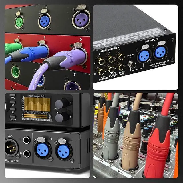Alt view image 6 of 7 - Multi Colors XLR Panel Mount Cable Set,D-Type Female XLR socke to Male Audio Cord with Secure Locking System,Ideal for Microphone,Mixer,Speaker & DMX Lighting Control-1.64 Feet/10 Pack