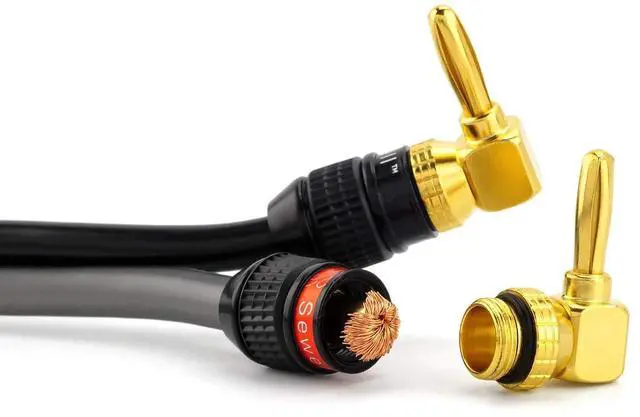 Alt view image 4 of 6 - Deadbolt Right-Angle Banana Plugs, 12 Pairs Quick Connect Gold Plated Speaker Plugs 90 Degree