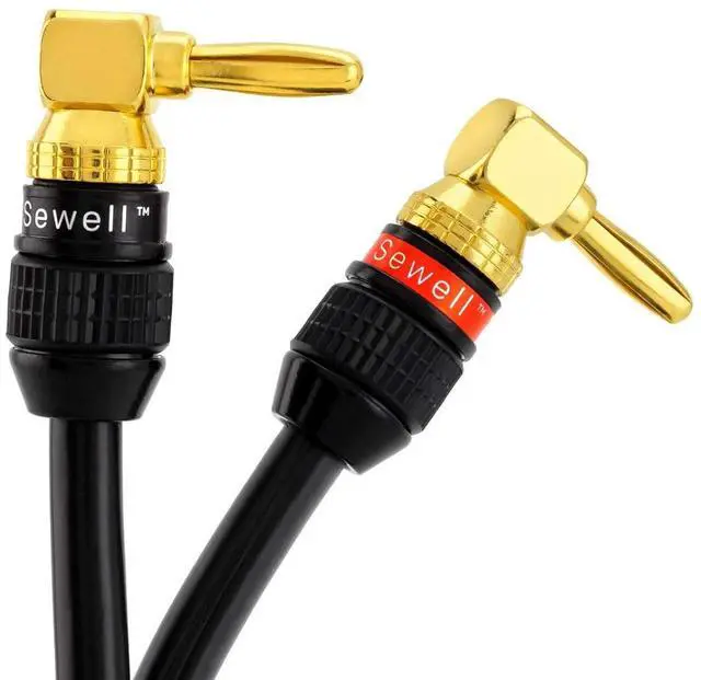 Alt view image 5 of 6 - Deadbolt Right-Angle Banana Plugs, 12 Pairs Quick Connect Gold Plated Speaker Plugs 90 Degree