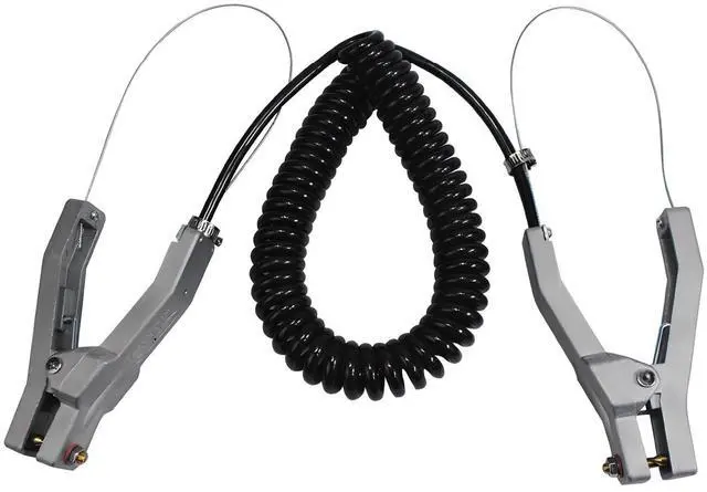 Main image of Grounding Clamp with Wire, Aluminum Alloy Anti Static Ground Cable Clamp, 16.4ft Coiled Grounding Wire Cable, 3 Copper Ground Nails, Clamps 23mm, for Gas Station Oil Depot Tank Chemical Plant