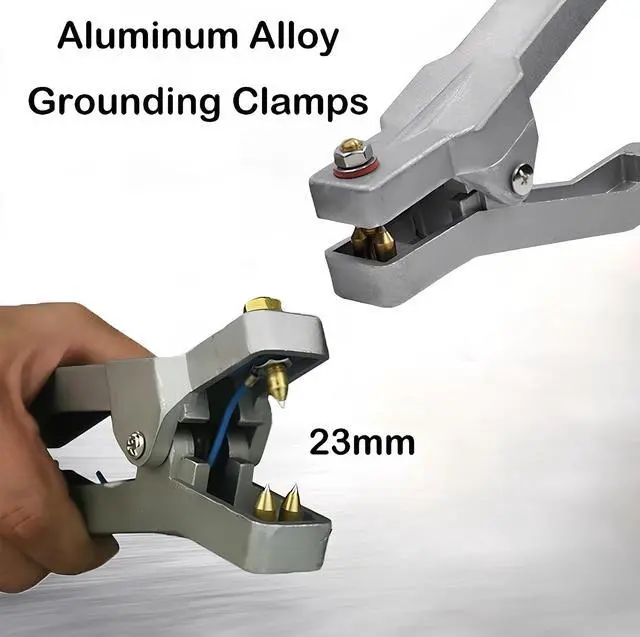 Alt view image 3 of 7 - Grounding Clamp with Wire, Aluminum Alloy Anti Static Ground Cable Clamp, 16.4ft Coiled Grounding Wire Cable, 3 Copper Ground Nails, Clamps 23mm, for Gas Station Oil Depot Tank Chemical Plant