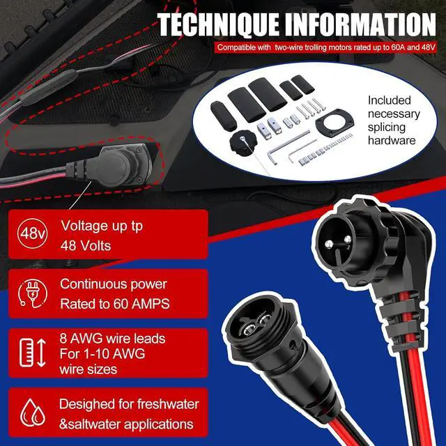 Alt view image 4 of 7 - MKR-28 1865120 Trolling Motor Plug & Receptacle, 12V-48V