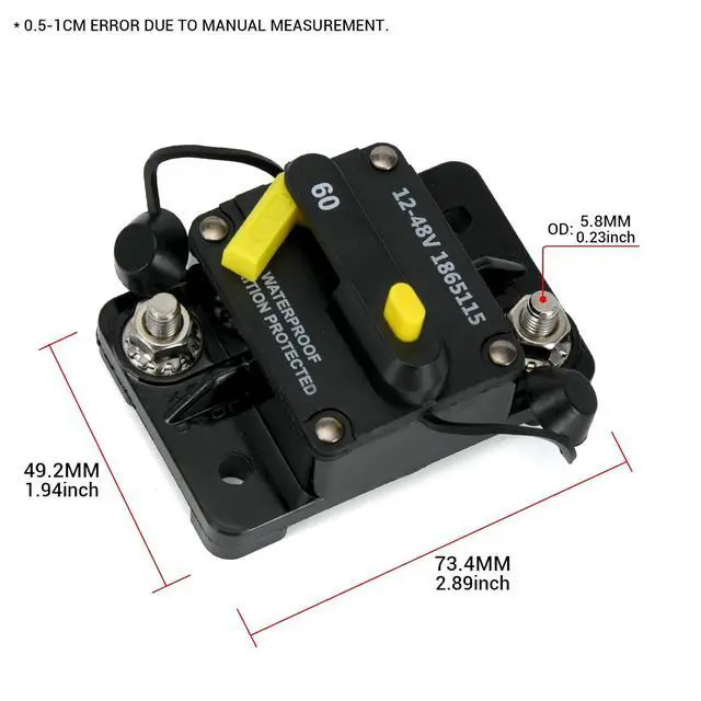 Alt view image 2 of 7 - 1865120 MKR-28 Trolling Motor Plug Receptacle Combo and 1865115 MKR-27 60 AMP Circuit Breaker Fit for Minn Kota 12/24/36V/48V Trolling Motor Freshwater and Saltwater