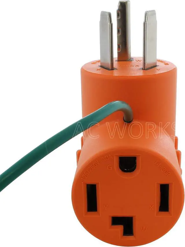 Alt view image 4 of 7 - 30 Amp 3-Prong Dryer Wall Outlet Adapter (To 4-Prong 30Amp Dryer Plug)