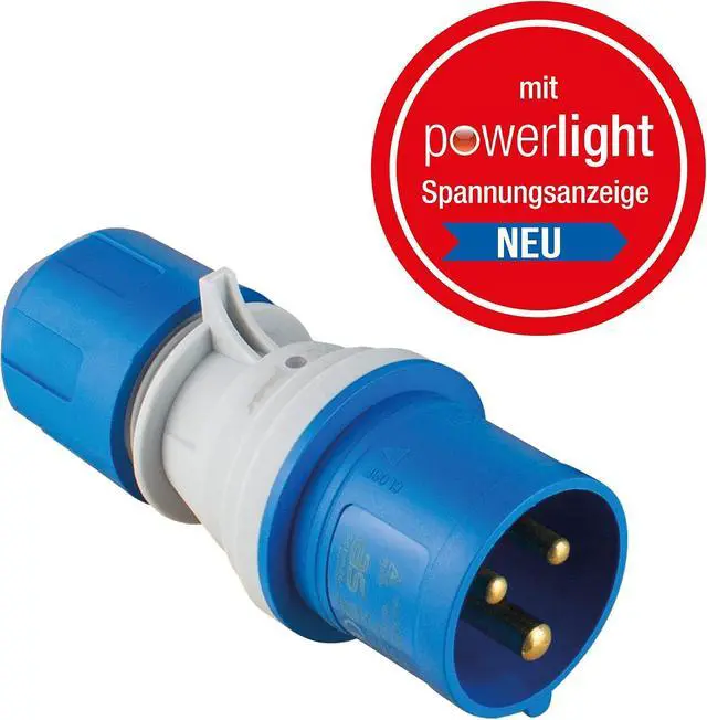 Alt view image 4 of 7 - Camping Extension Cable 1.5 m - 230 V / 16 A / 3-Pin - CEE Plug with Voltage Indicator - CEE Coupling with Hinged Lid - Motorhome Extension - Made in Germany - IP44, 61402