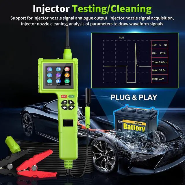 Alt view image 5 of 7 - P200 Pro Power Circuit Probe Kit, 2026 9V-48V Automotive Circuit Tester with Multimeter Oscilloscope Fuel Injector Tester, Car Electrical System Diagnostic Tool Component Activation