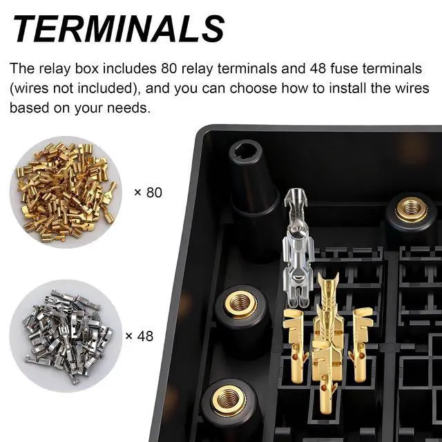 Alt view image 3 of 5 - 12V 24 Way Fuse Relay Box, 16 Slots Relays Holder 24 Slots ATC/ATO Fuses Holder, 4Pin 5Pin Universal Fuse and Relay Box Block, for Cars Truck Jeep ATVs RVs Pickups