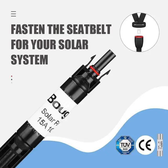 Alt view image 2 of 7 - 5PCS 15A Solar Fuses Holder Inline for Solar Panel and Controller