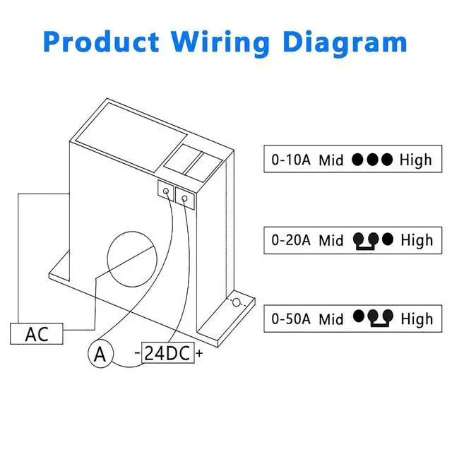 Alt view image 6 of 7 - FCS521-SP-420E AC Current Transmitter, 0-50A Split Core, 4-20mA Output, High Accuracy, 2000V Isolation, for PLC & Industrial Automation