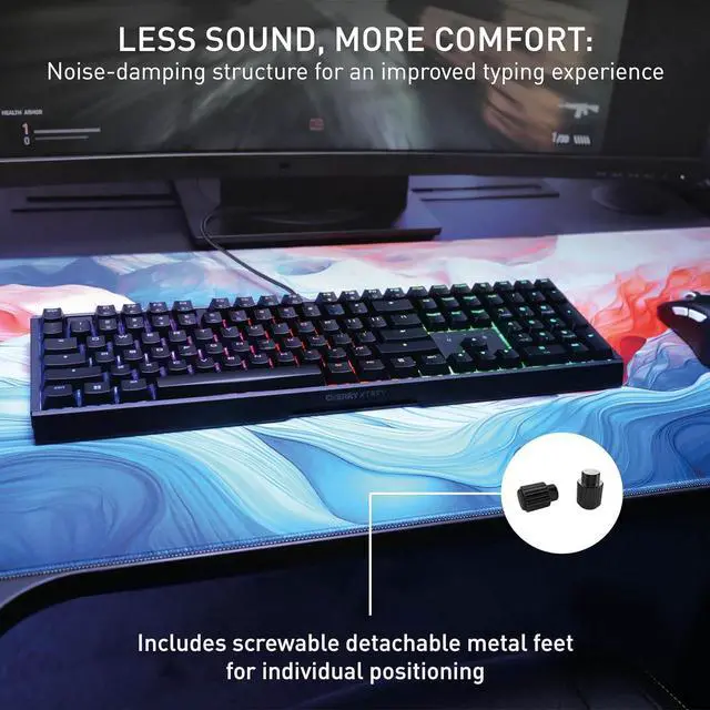 Alt view image 4 of 6 - MX 3.1, Wired Mechanical Gaming Keyboard, Durable Aluminum Housing, RGB Lighting, Integrated Damping Mechanisms, USB-A, MX2A Silent RED Switches, Black
