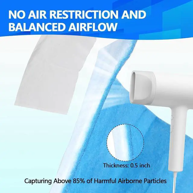 Alt view image 4 of 6 - MERV 8 Air Vent Filters, 14×140 In Cut to Fit, Makes 65+ Filter | Triple Electrostatic Media, For Floor Ceiling RV HVAC Furnace Vents, No Airflow RestrictiveIncludes, Adhesive Hook Tape