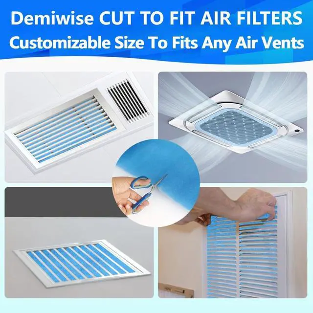 Alt view image 6 of 6 - MERV 8 Air Vent Filters, 14×140 In Cut to Fit, Makes 65+ Filter | Triple Electrostatic Media, For Floor Ceiling RV HVAC Furnace Vents, No Airflow RestrictiveIncludes, Adhesive Hook Tape