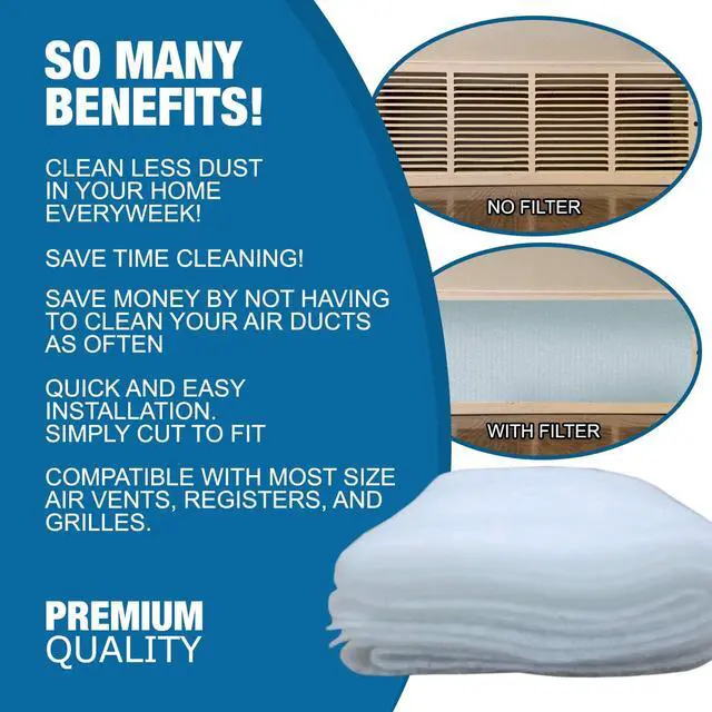 Alt view image 7 of 7 - Vent Filter Media Roll 25ft x 12in, Cut to Fit | Cuts to any register size for homes, RVs and mobile homes, electrostatic media works in HVAC, AC and heating vents