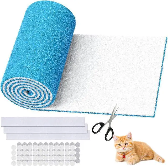 Main image of Air Vent Filter Kit - 12" x 140" Cut to Fit Air Filter Materials MERV 8 Electrostatic Media Roll for Home Floor, Ceiling, AC, HVAC, RVC Furnace Vents, With 48PCs Adhesive Hook Tape