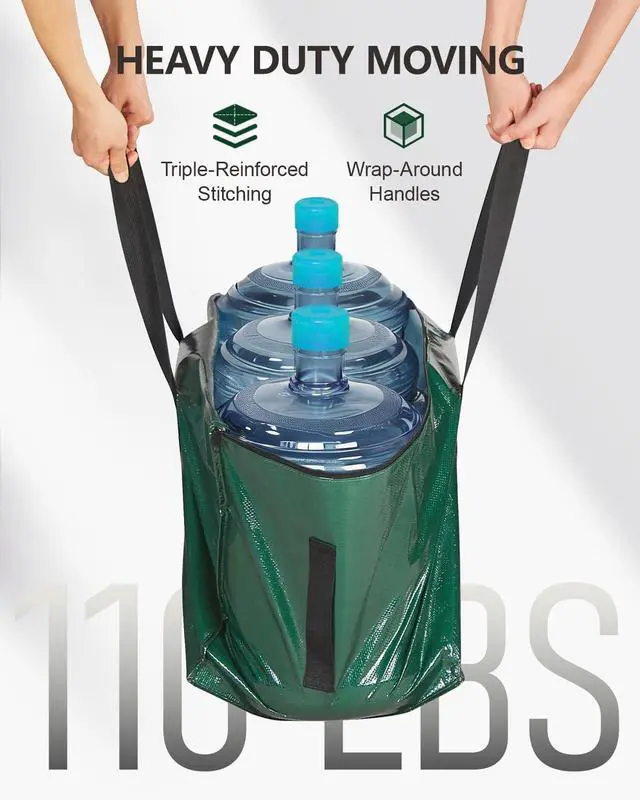Alt view image 2 of 7 - Heavy Duty Moving Bags Extra Large, Premium Storage Bags with Durable Zippers, Reinforced Handles, Moving Supplies for Clothes, Bedding, College Dorm Essentials, 8 Pack Green