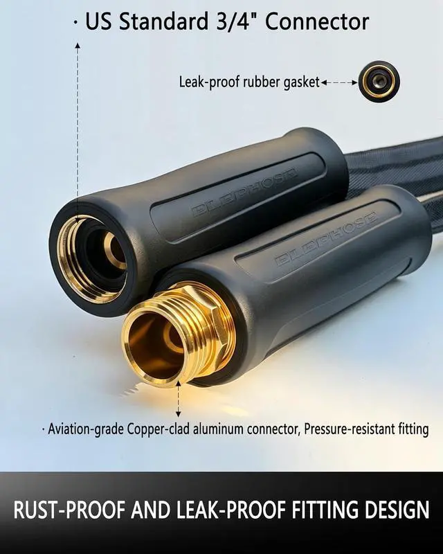 Alt view image 7 of 7 - Flexible 50FT Garden Hose, Non-Expanding Lightweight Water Hose | 60% Lighter & Kink-Free, Burst-Resistant Up To 700PSI, All-weather Durable, BPA-free,Leak-proof, Safe For Family & Pets
