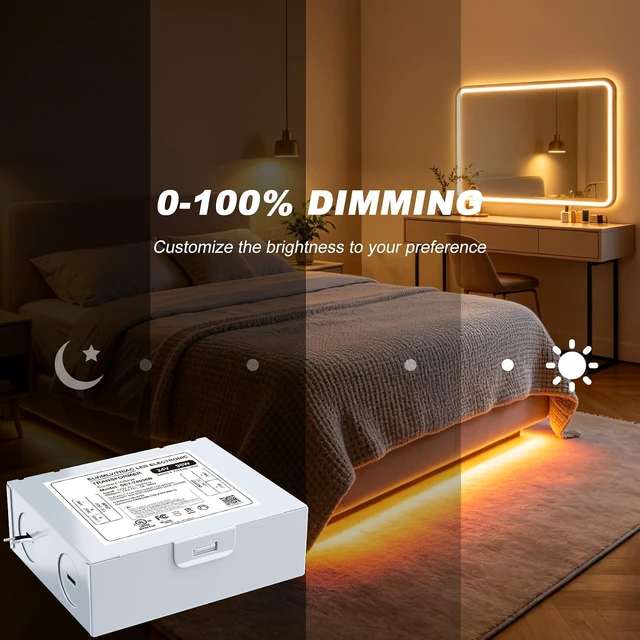 Alt view image 2 of 7 - 24V 96W Dimmable LED Driver Triac/ELV/MLV AC-DC Power Supply, Compatible with Lutron