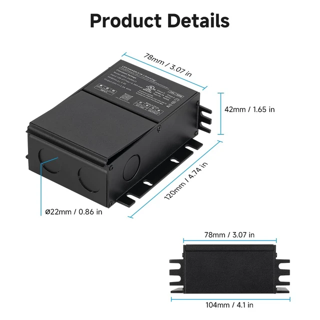 Alt view image 3 of 7 - UL-Listed Class P Power Supply 60W 24VDC Dimmable LED Driver