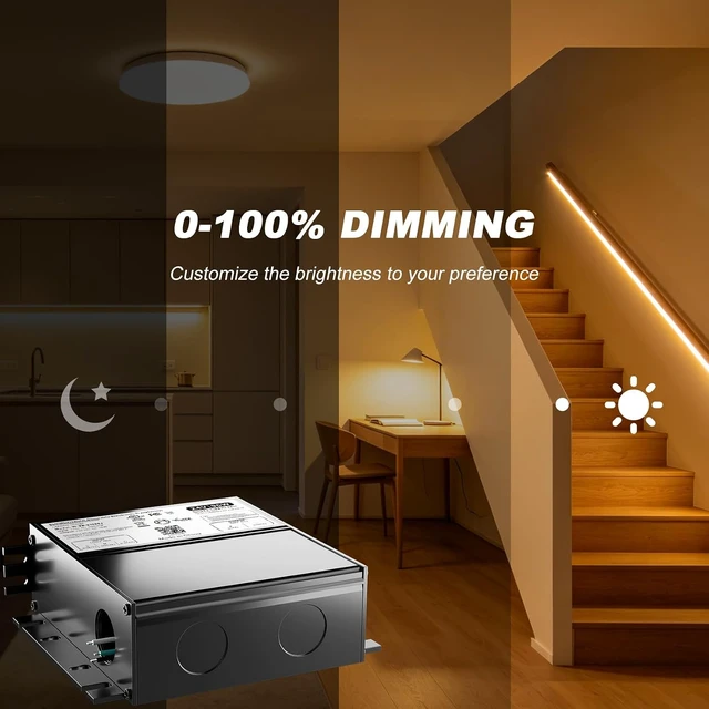 Alt view image 3 of 7 - 24V 96W Dimmable LED Driver (2-Pack) UL Listed, Smooth Flicker-Free Dimming