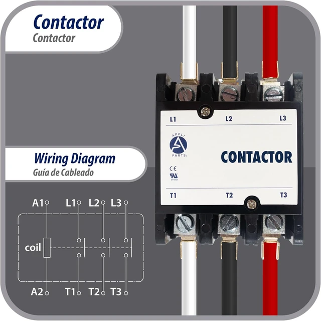 Alt view image 3 of 7 - APAC-360120 Heavy Duty 3-Pole 60A Contactor with 120V Coil, Replacement for AC Compressors & Electrical Applications, UL Certified E476929 (Appli Parts)