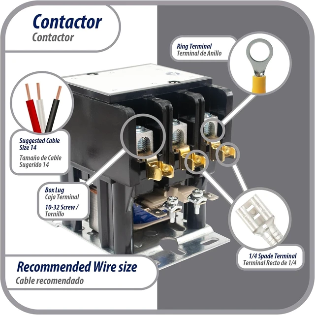 Alt view image 4 of 7 - APAC-360120 Heavy Duty 3-Pole 60A Contactor with 120V Coil, Replacement for AC Compressors & Electrical Applications, UL Certified E476929 (Appli Parts)