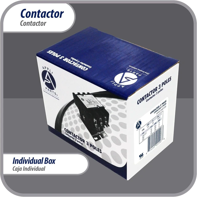 Alt view image 5 of 7 - APAC-360120 Heavy Duty 3-Pole 60A Contactor with 120V Coil, Replacement for AC Compressors & Electrical Applications, UL Certified E476929 (Appli Parts)