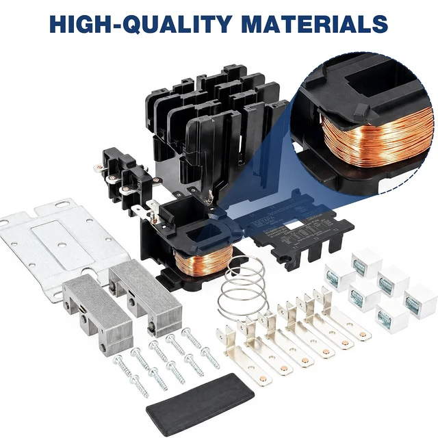 Alt view image 5 of 6 - 3-Pole 60 Amp Definite Purpose Contactor, 208/240VAC Coil, Air Conditioner Condenser Compressor Motor Magnetic Contactor, UL 60335 HVAC Compliant