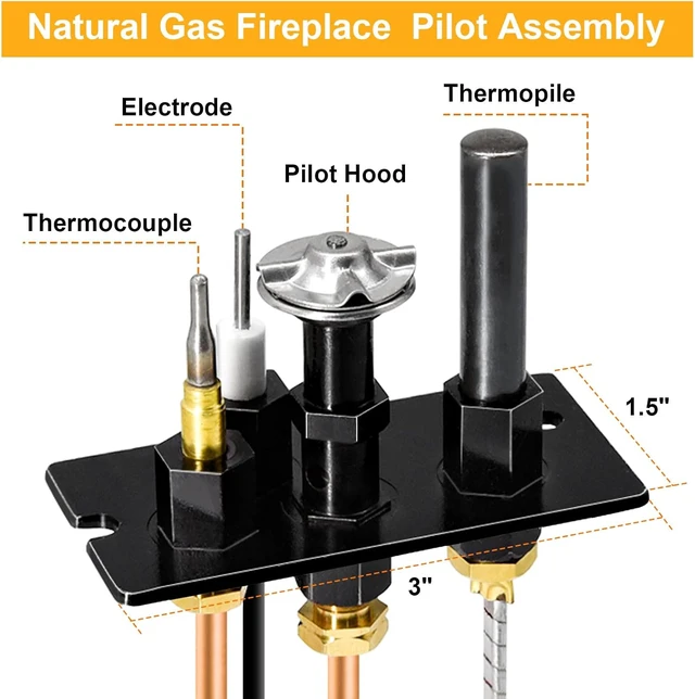 Alt view image 3 of 7 - 10002264 Natural Gas (NG) 3-Way SIT Pilot Assembly, for Majestic DV360 36BDVR 36BDVT 39BDVR, HHT, Temco, Vermont Castings Fireplaces & Stoves