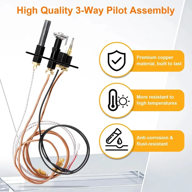 Alt view image 5 of 7 - 10002264 Natural Gas (NG) 3-Way SIT Pilot Assembly, for Majestic DV360 36BDVR 36BDVT 39BDVR, HHT, Temco, Vermont Castings Fireplaces & Stoves