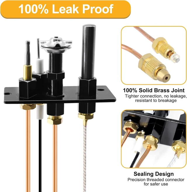 Alt view image 7 of 7 - 10002264 Natural Gas (NG) 3-Way SIT Pilot Assembly, for Majestic DV360 36BDVR 36BDVT 39BDVR, HHT, Temco, Vermont Castings Fireplaces & Stoves