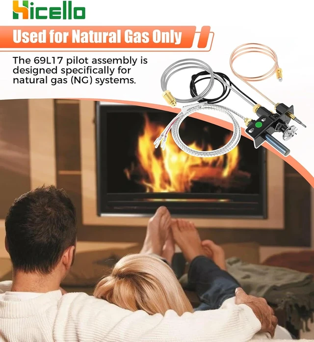 Alt view image 5 of 7 - Thermocouple Pilot Assembly Replacement for Lennox Natural Gas Fireplace