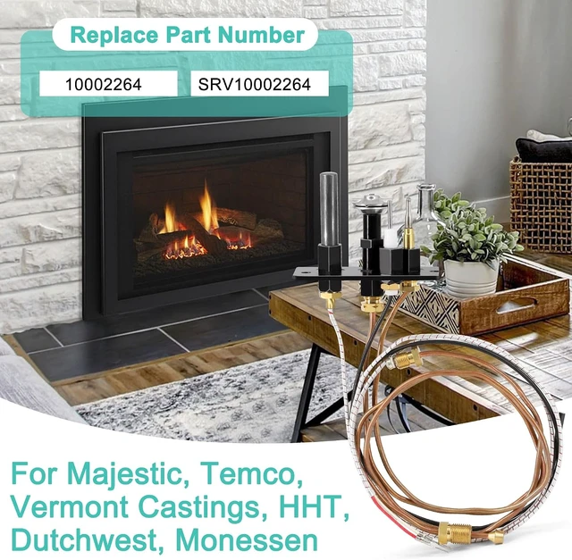 Alt view image 2 of 7 - 10002264 Natural Gas 3-Way Pilot Assembly with Thermocouple & Thermopile, Replacement for Majestic, Temco, Vermont Castings, HHT, Dutchwest, Monessen Fireplaces & Gas Stoves