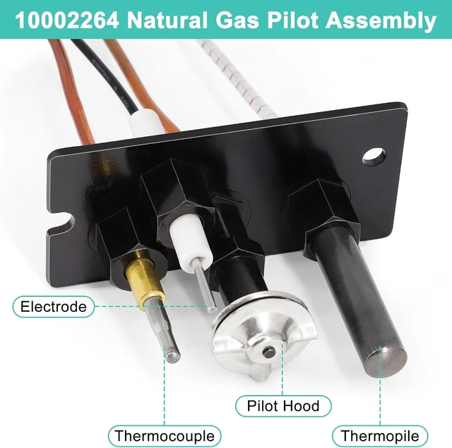 Alt view image 4 of 7 - 10002264 Natural Gas 3-Way Pilot Assembly with Thermocouple & Thermopile, Replacement for Majestic, Temco, Vermont Castings, HHT, Dutchwest, Monessen Fireplaces & Gas Stoves