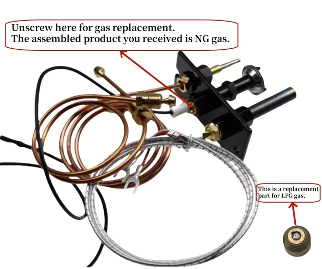 Alt view image 6 of 6 - NG/LPG Fireplace Pilot Assembly Replacement, 10002264