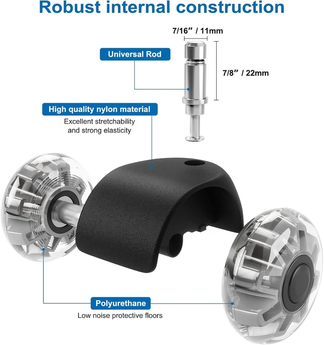 Alt view image 2 of 7 - 2 Inch Heavy Duty Caster Wheels 28" Office Chair Base Replacement, Universal Fit, Safe for All Floors & Carpet