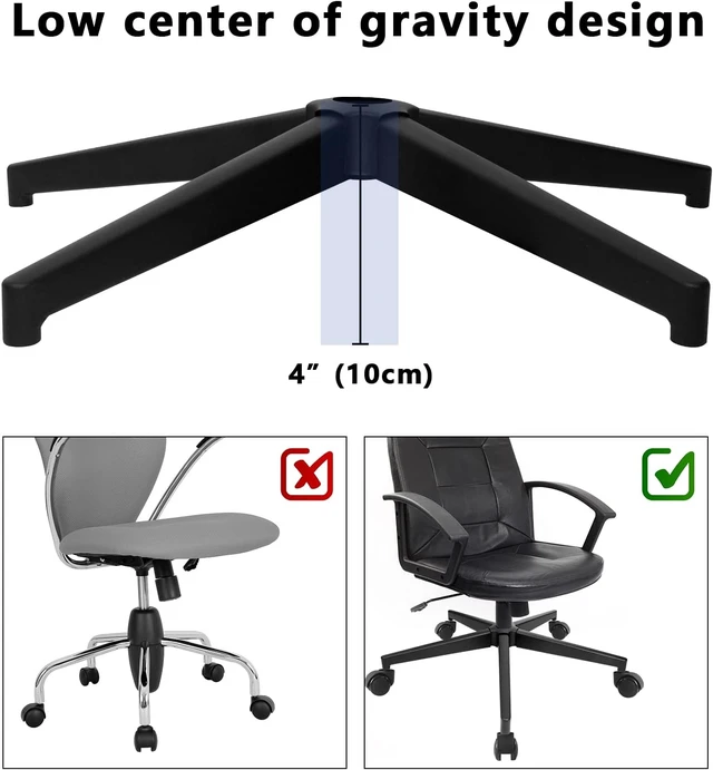 Alt view image 7 of 7 - 2 Inch Heavy Duty Caster Wheels 28" Office Chair Base Replacement, Universal Fit, Safe for All Floors & Carpet