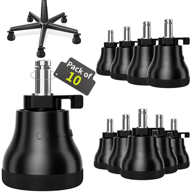 Main image of Office Chair Bell Glides Replacement Caster Stoppers, Set of 10