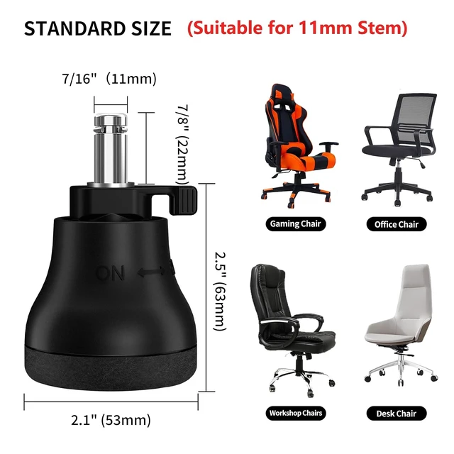 Alt view image 3 of 7 - Office Chair Bell Glides Replacement Caster Stoppers, Set of 10