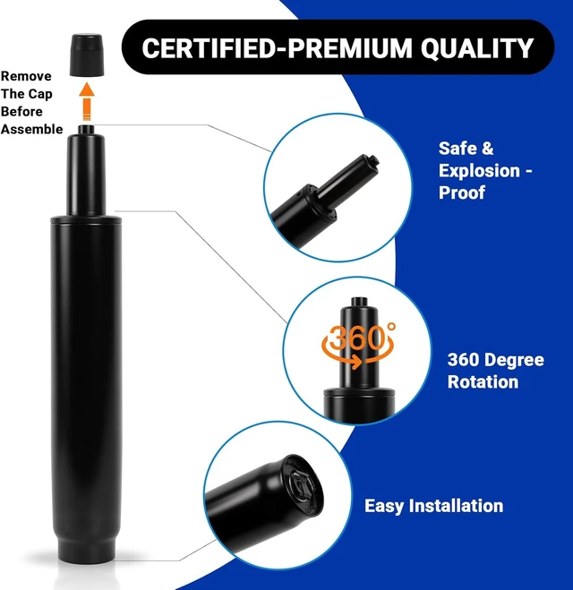 Alt view image 6 of 7 - Top-Activated Office Chair Gas Cylinder Replacement Kit, 11-16.5 Inches