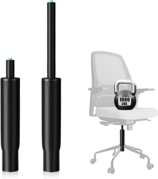 Main image of 9-15 Inch Short Office Chair Cylinder Replacement, 5.5" Stroke, Heavy Duty 1000 lbs, Lowers Seat 2", Class 4, Fits High-Base Chairs for Short People (Sinking 2.4")