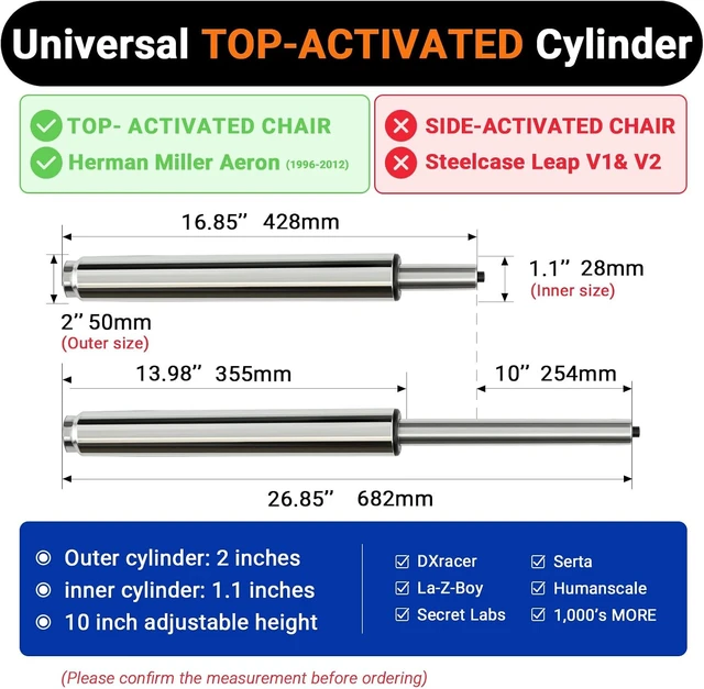 Alt view image 2 of 7 - 17-27 Inch Extra Long Gas Lift Cylinder Tube for Bar Stools