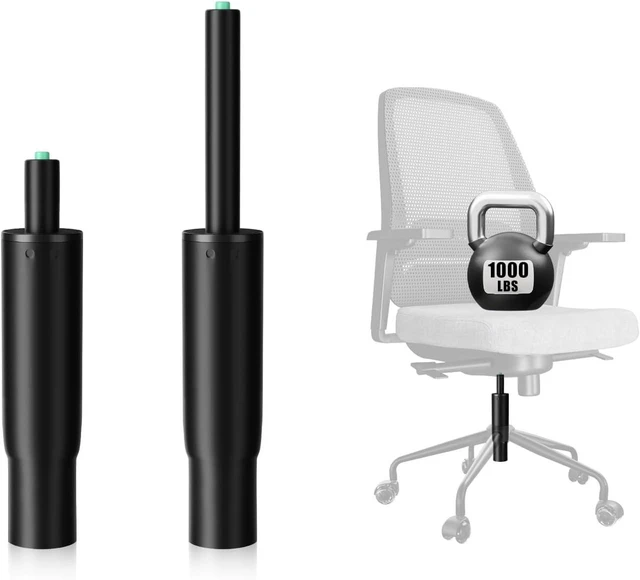 Main image of 7-11 Inch Short Office Chair Cylinder Replacement, 4" Stroke, Heavy Duty 1000 lbs, Lowers Seat 2", Class 4, Fits High-Base Chairs for Short People (Sinking 2.4")