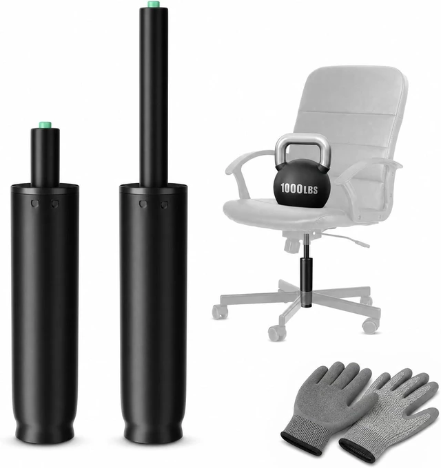 Main image of 14-22 Inch Extra Long Office Chair Cylinder Replacement with Gloves 8" Stroke Gas Lift, Heavy Duty 1000 lbs Class 4 Hydraulic Piston, Universal Fit