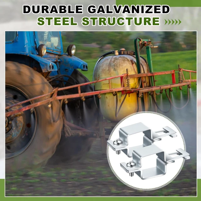 Alt view image 4 of 6 - 20 Pcs Galvanized Steel Nozzle Body Clamp for 1-1/4" OD Square Tube Sprayer Boom Mounting Bracket for Agricultural Self-Propelled Dry Boom Systems (Silver)