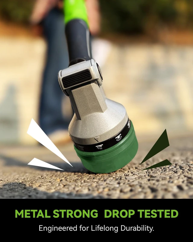 Alt view image 3 of 7 - Full-Metal Heavy Duty Garden Hose Nozzle with 10 Adjustable Patterns & High Flow, Thumb Control for Watering & Washing (Dark Green)